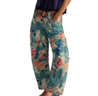 ⚡Blitzverkauf: CHOUYATOU Damen Boho Jeans mit Blumenmuster – Zartrosa, Y2K weiter Schnitt, Mid-Rise Denimhose