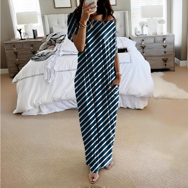 ⚡Blitzangebot 👍 Damen-Loungewear-Kleid mit Fledermausärmeln in Unifarbe, bequemes Kurzarm-Nachthemd für den Alltag, Damen-Nachtwäsche für alle Jahreszeiten 