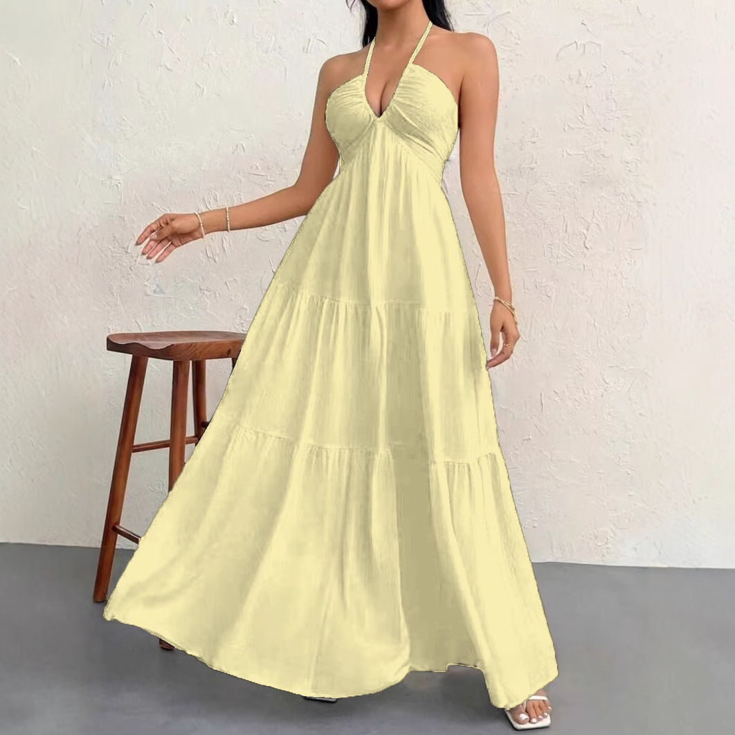 ⚡Blitzangebot 👍Schlichtes Damenkleid, Sommerkleid für Damen, lässiges, ärmelloses Basic-Kleid in lockerer Passform für den Strandurlaub 