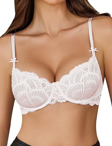 🔥 Bestseller | Sexy Push-up-BH aus Spitze in großen Größen, transparent, mit Bügeln
