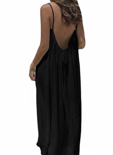 🔥 Bestseller | Elegantes, ärmelloses Sommerkleid in Unifarben, perfekt für drinnen.