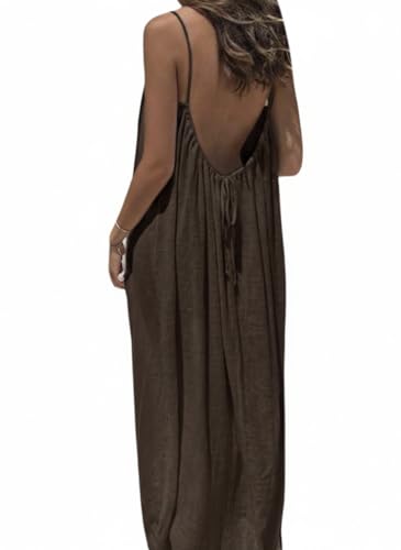 🔥 Bestseller | Elegantes, ärmelloses Sommerkleid in Unifarben, perfekt für drinnen.