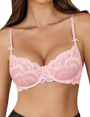 🔥 Bestseller | Sexy Push-up-BH aus Spitze in großen Größen, transparent, mit Bügeln