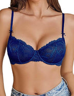 🔥 Bestseller | Sexy Push-up-BH aus Spitze in großen Größen, transparent, mit Bügeln